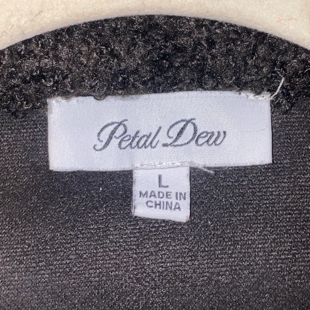 Petal Dew Black Oversized Sherpa/Faux Suede Jacket, Size Large